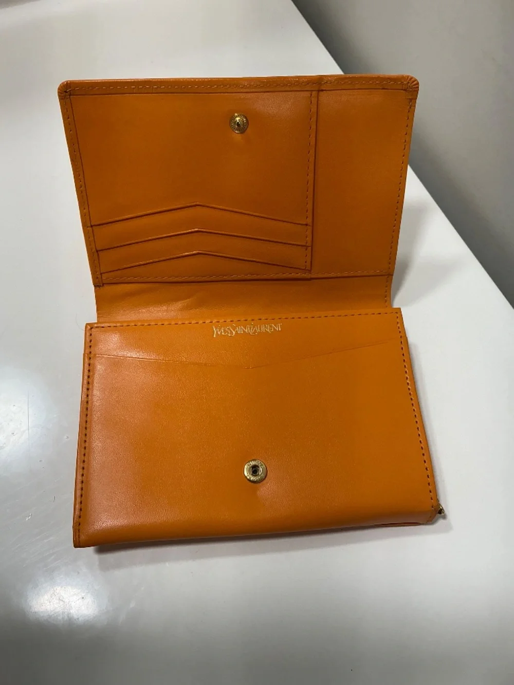 YSL compact gold leather bifold wallet - Picture 3 of 10